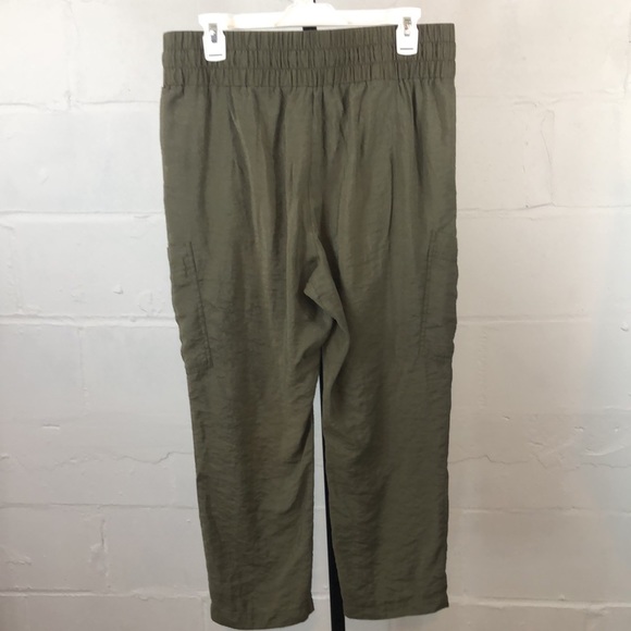 BDG Rayon Cargo Pants Size L Crop Olive Green #e44 - Picture 3 of 5